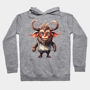 Krampus Watercolor Painting Hoodie